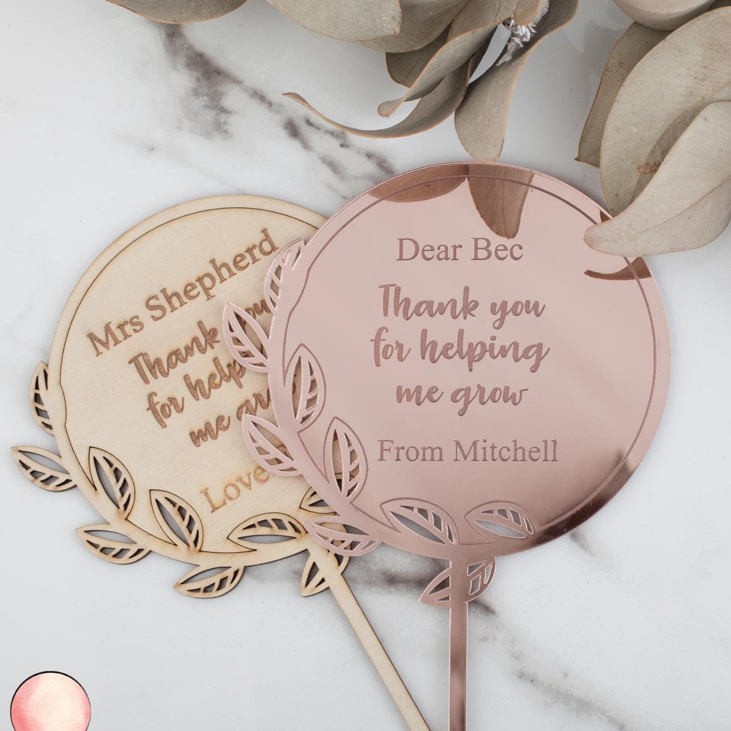 Teacher's Gift Personalised Planter Stick - Custom Gifts - Engraved Presents - Letterfy