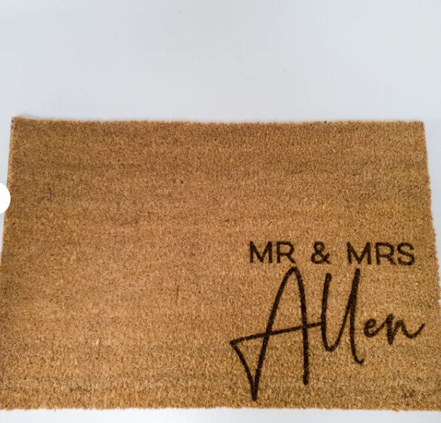 Custom Hand-Painted Natural Coir Welcome Mat