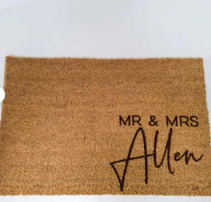 Custom Hand-Painted Natural Coir Welcome Mat
