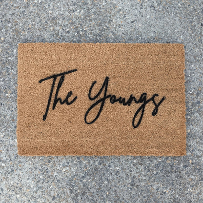 Personalised Doormat Script Font In the middle