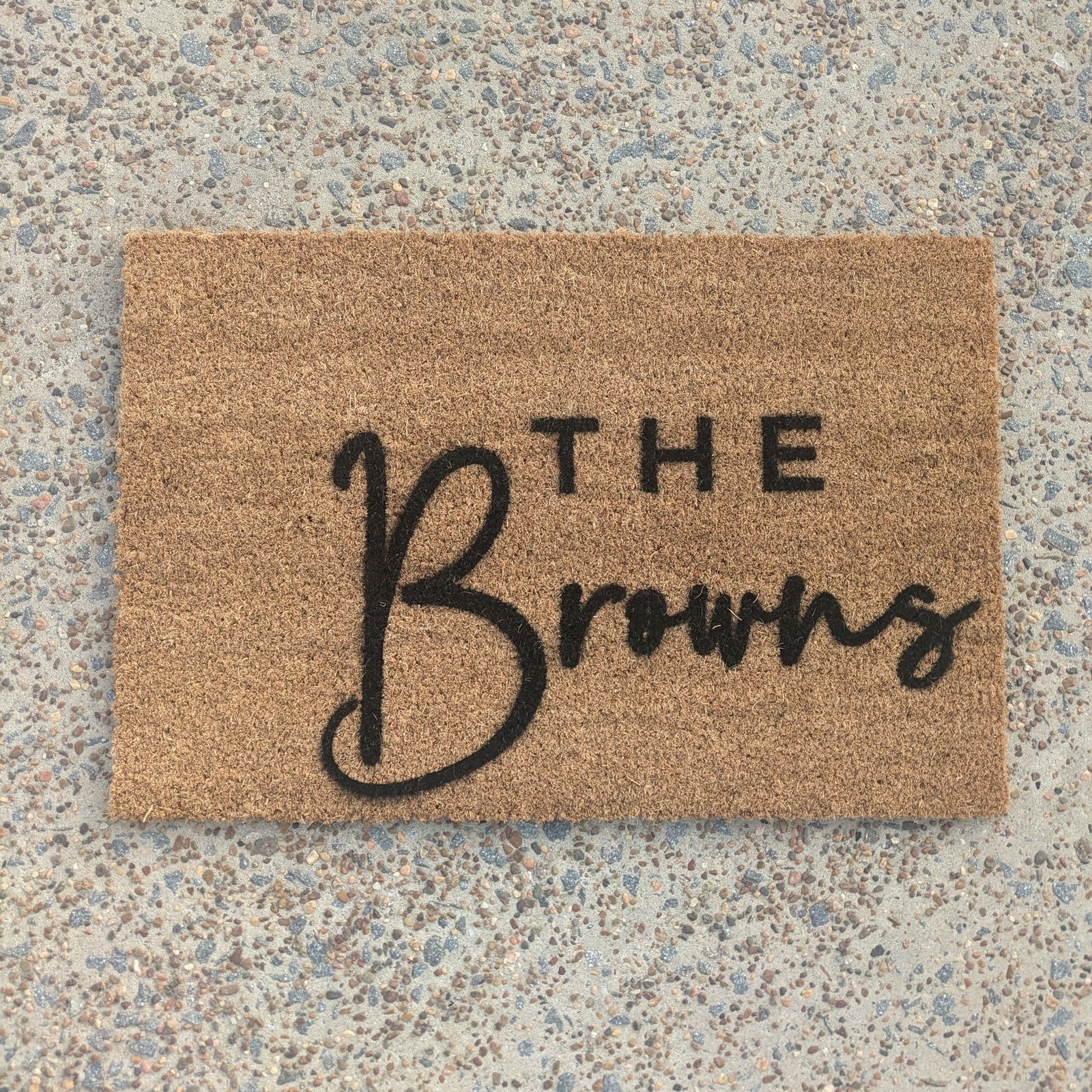Custom Hand-Painted Natural Coir Welcome Mat
