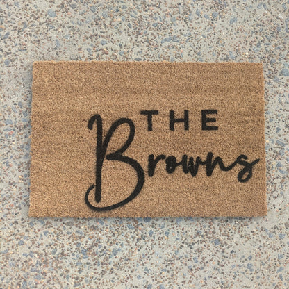 Custom Hand-Painted Natural Coir Welcome Mat
