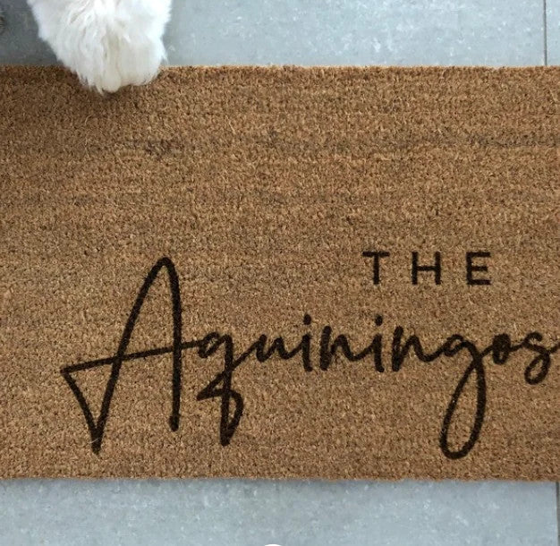 Custom Hand-Painted Natural Coir Welcome Mat