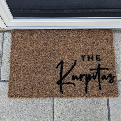 Custom Hand-Painted Natural Coir Welcome Mat