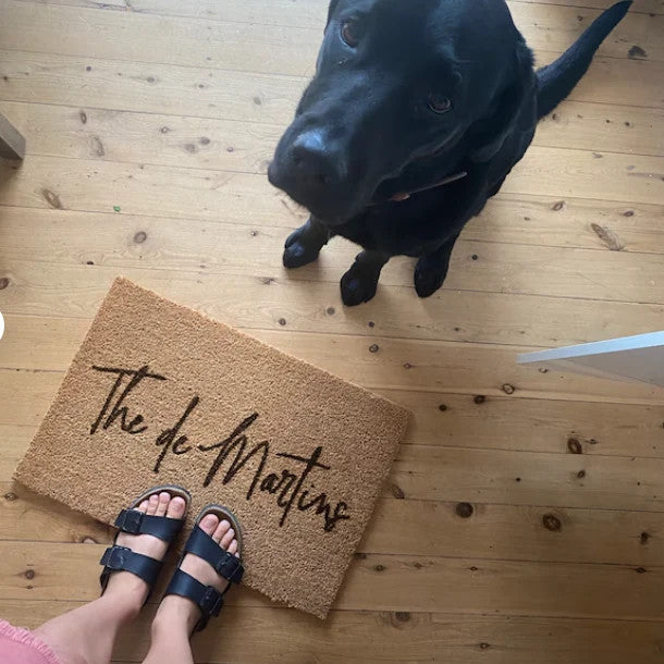 Personalised Doormat Script Font In the middle