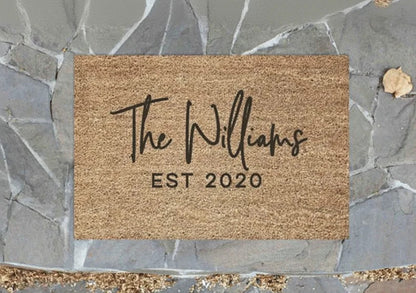 Personalised Doormat with Surname & Est. Date