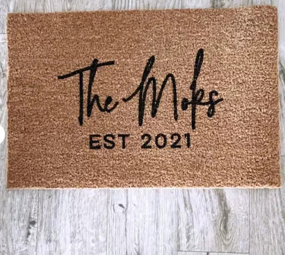 Personalised Doormat with Surname & Est. Date
