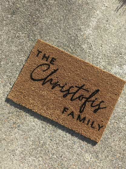 Personalised Family Welcome Mat