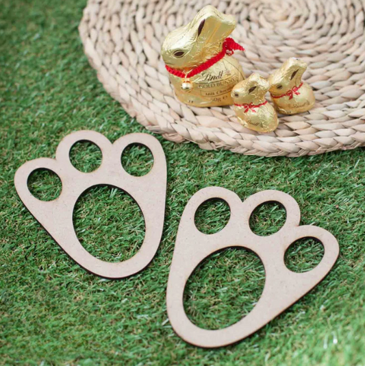 Wooden Easter Bunny Footprint Stencil