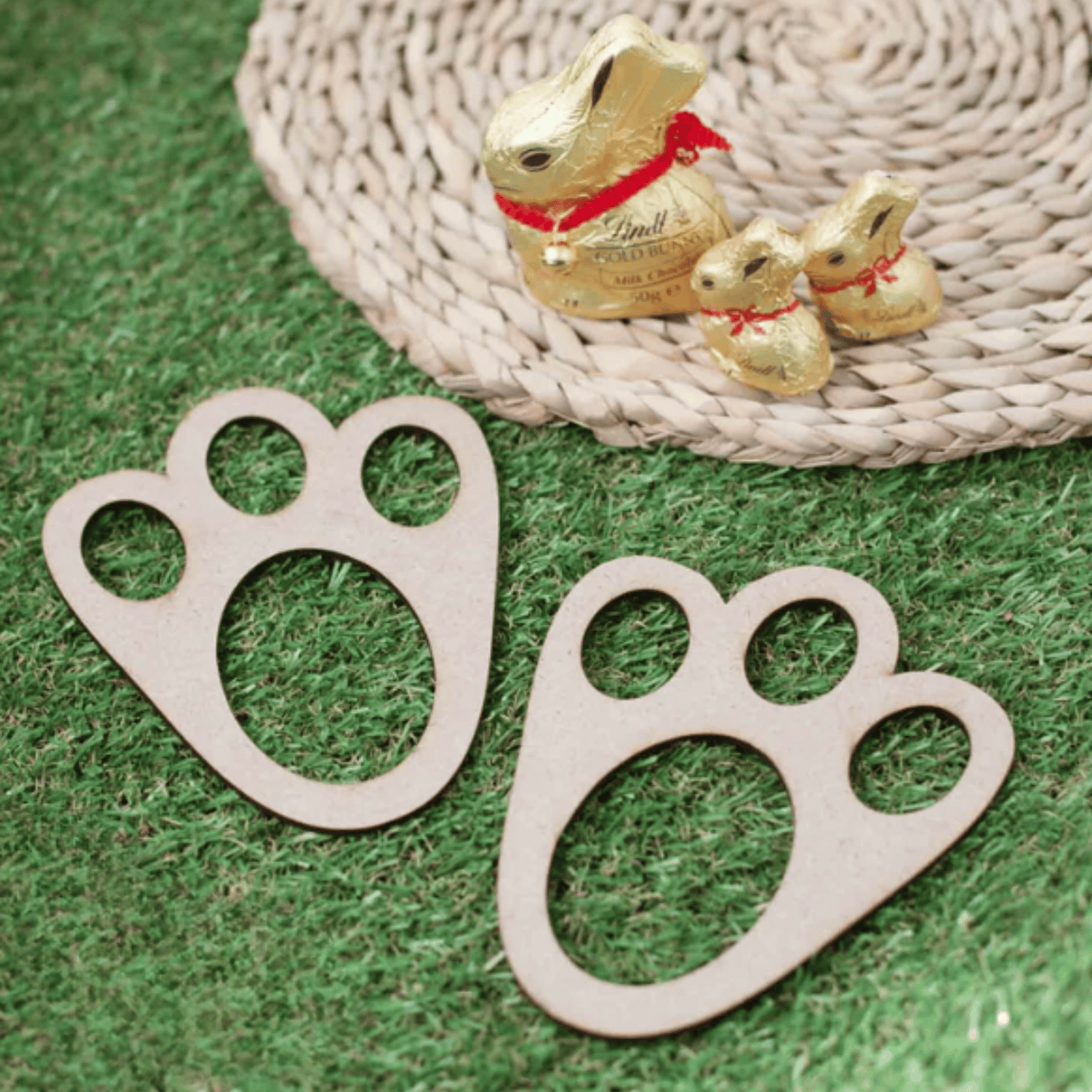 Wooden Easter Bunny Footprint Stencil