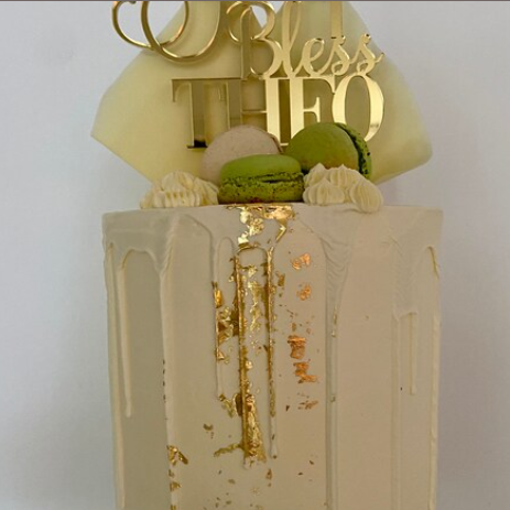 God Bless Cake Topper in Gold