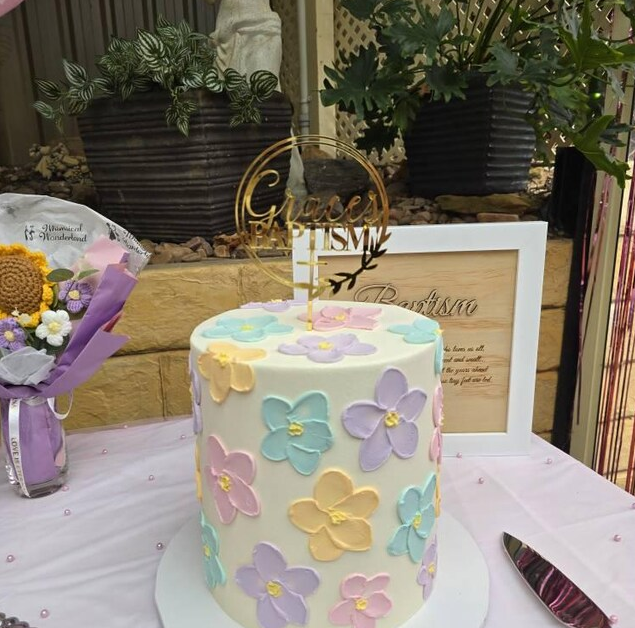 Personalised Baptism Swirl Cake Topper
