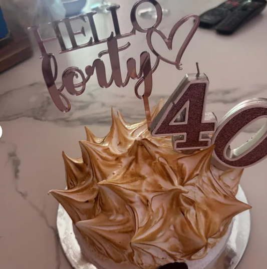 Hello Forty Cake Topper