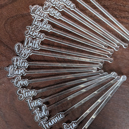 Individual Personalised Acrylic Drink Stirrer Swizzle Sticks