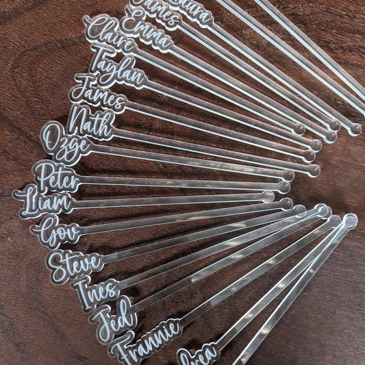 Individual Personalised Acrylic Drink Stirrer Swizzle Sticks