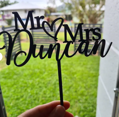 Mr & Mrs Wedding Cake Topper