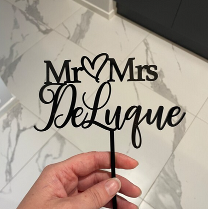 Personalised Mr & Mrs Wedding Cake Topper