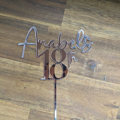 Name & Age Custom Cake Topper