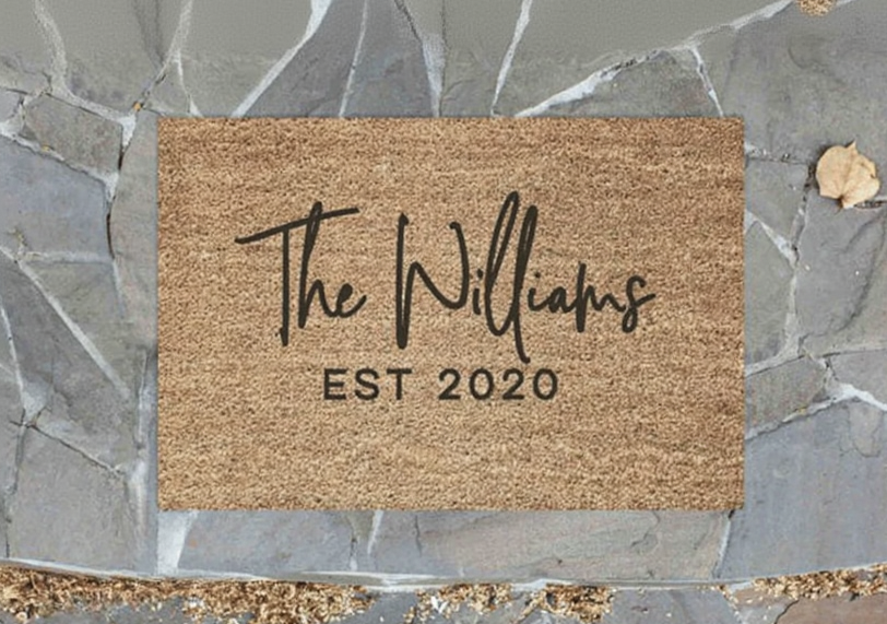 Personalised Doormat with Surname & Est. Date