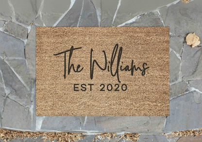 Personalised Doormat with Surname & Est. Date