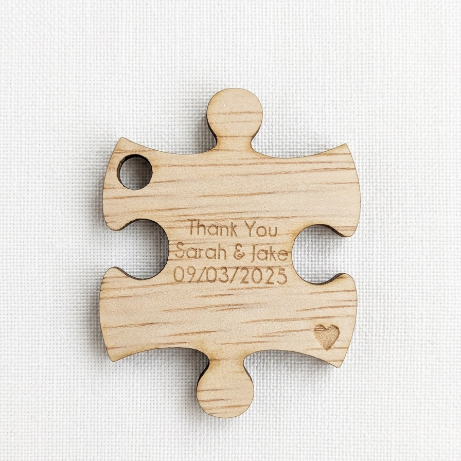 Personalised Puzzle Piece Wedding Favours