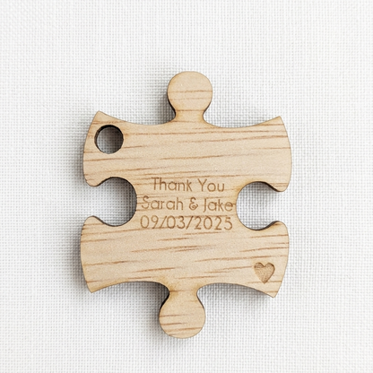 Personalised Puzzle Piece Wedding Favours