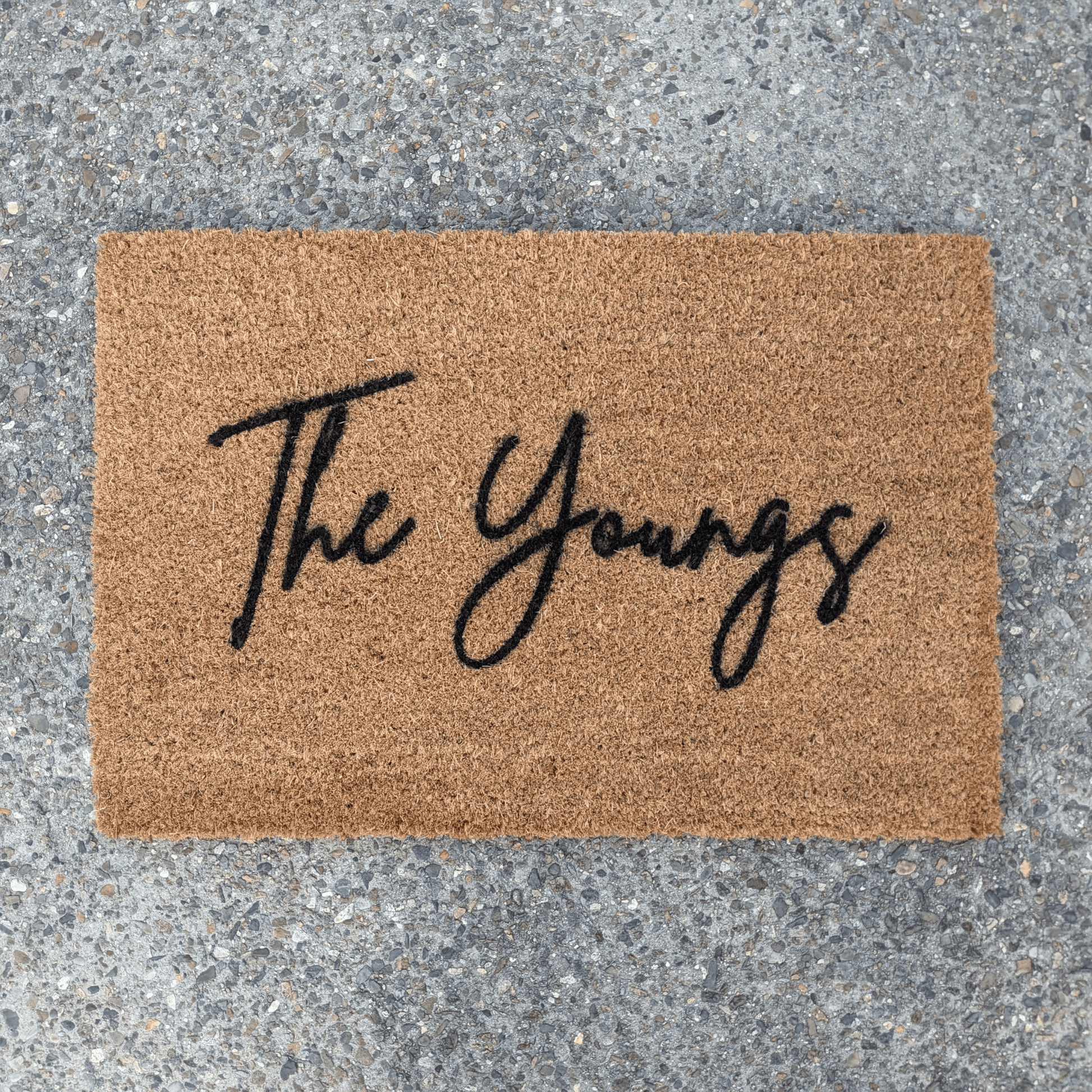 Personalised Door Mat Script Font The Youngs