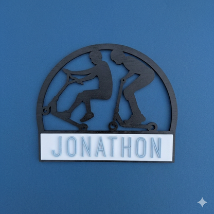Personalised Scooter Name Sign | Kids Bedroom Wall Deco