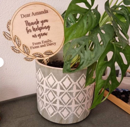 Thank You Teacher Gift engraved thank you for helping me grow