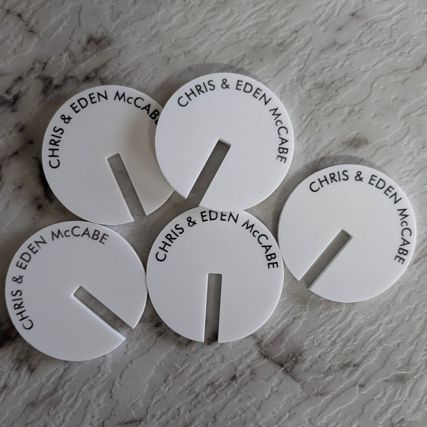 White and Black Drink Tag with a personalised message