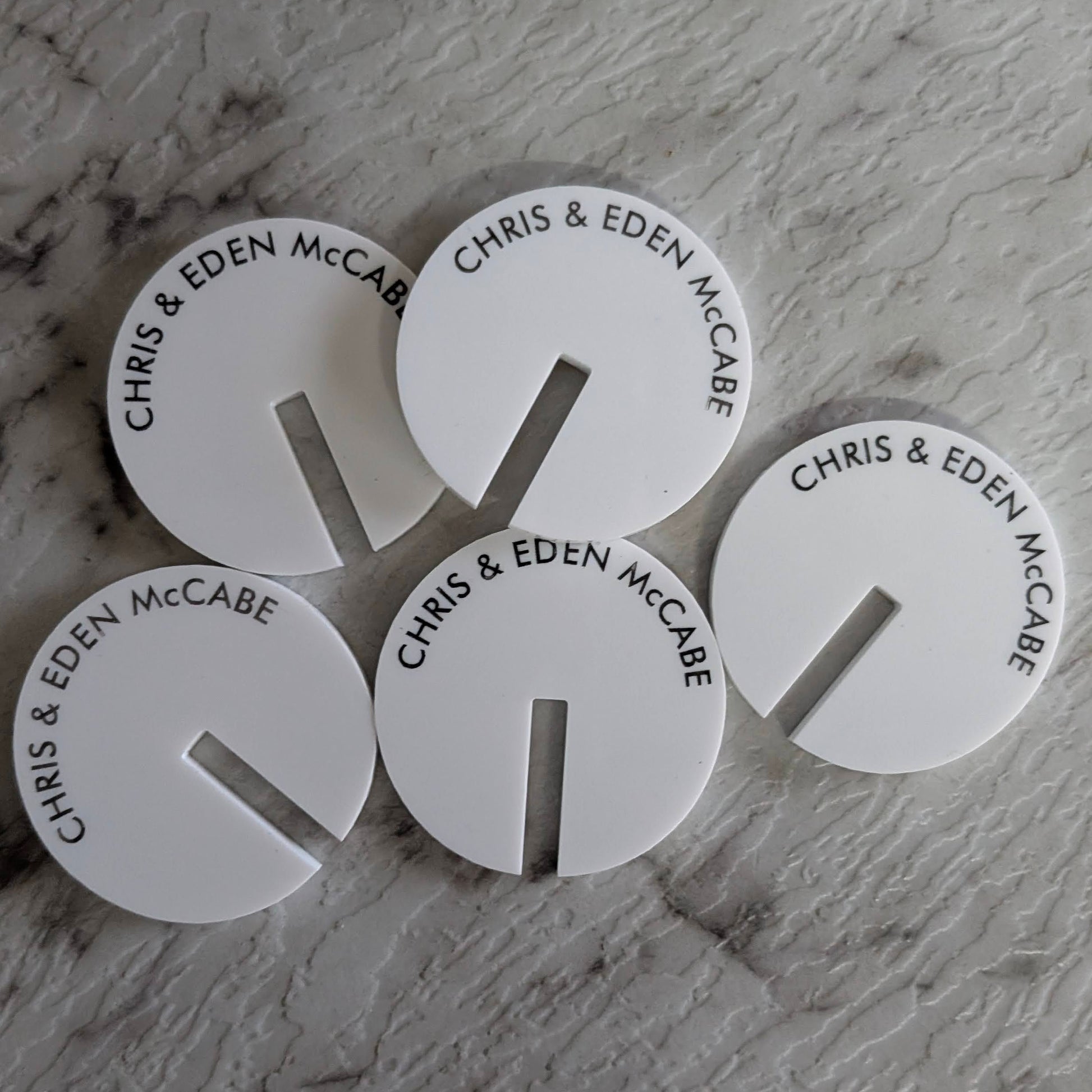 White and Black Drink Tag with a personalised message