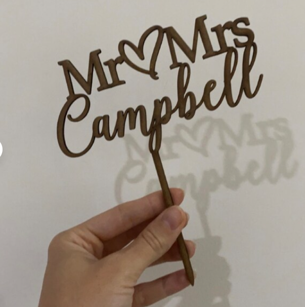 Mr & Mrs Wedding Cake Topper