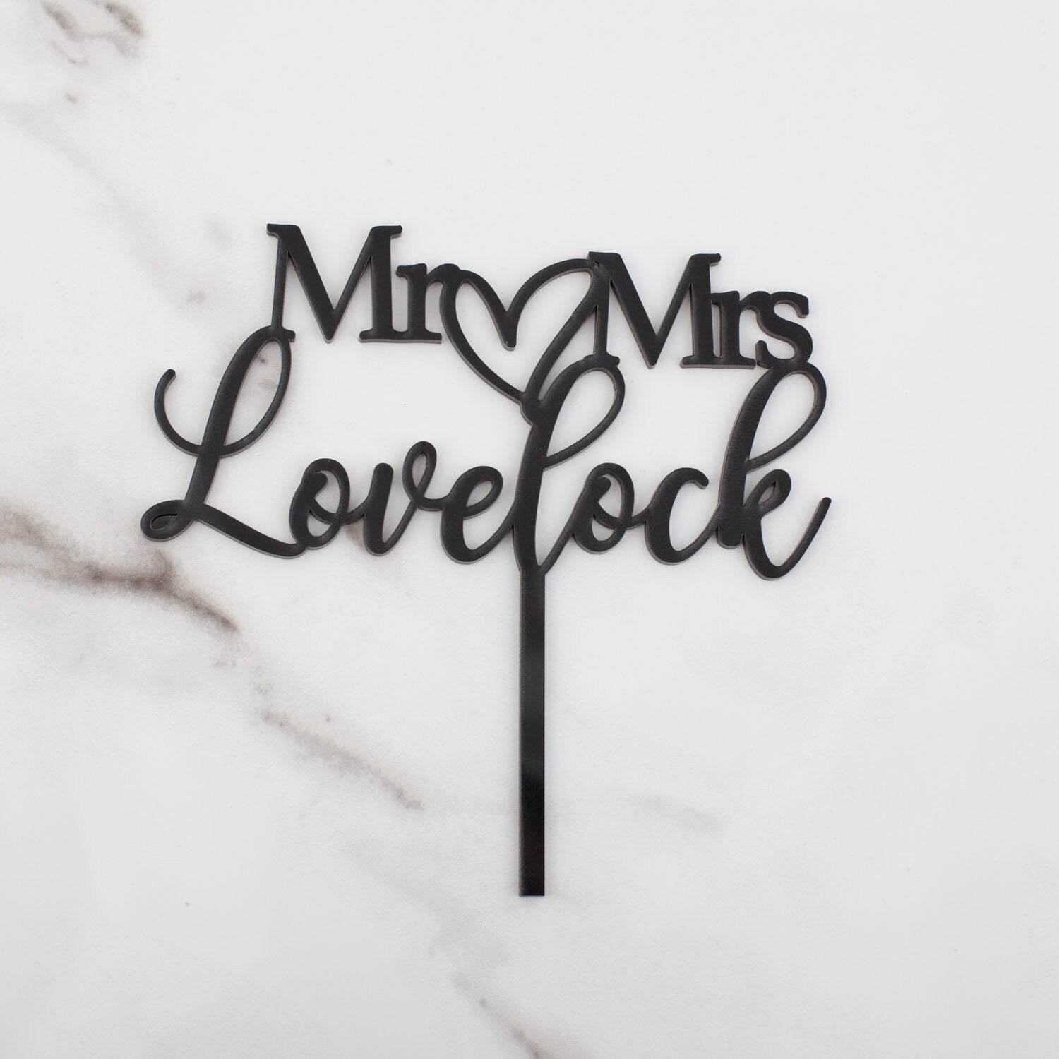 Mr & Mrs Personalised Wedding Cake Topper Style 2- Custom Cake Toppers - Acrylic Wedding Cake Toppers - Letterfy 