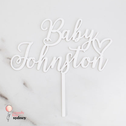 Personalised Baby Shower Cake Topper Style 3 - Custom Cake Toppers - Acrylic Cake Toppers -  