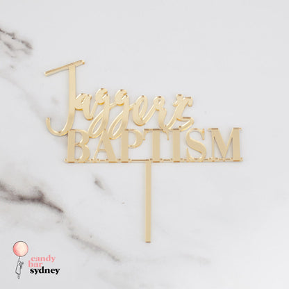 Personalised Baptism Cake Topper - Custom Cake Toppers - Acrylic and Wooden Cake Topper -  