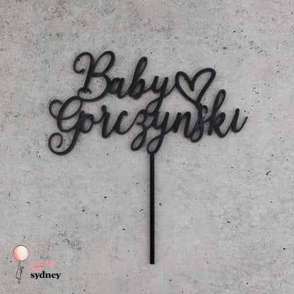 Personalised Baby Shower Cake Topper Style 3 - Custom Cake Toppers - Acrylic Cake Toppers -  