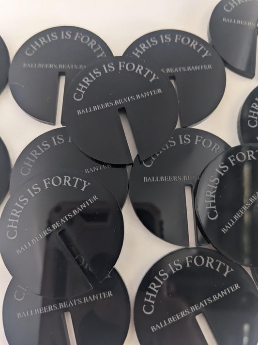 Personalised Acrylic Drink Tags: Custom Message, Party Favors