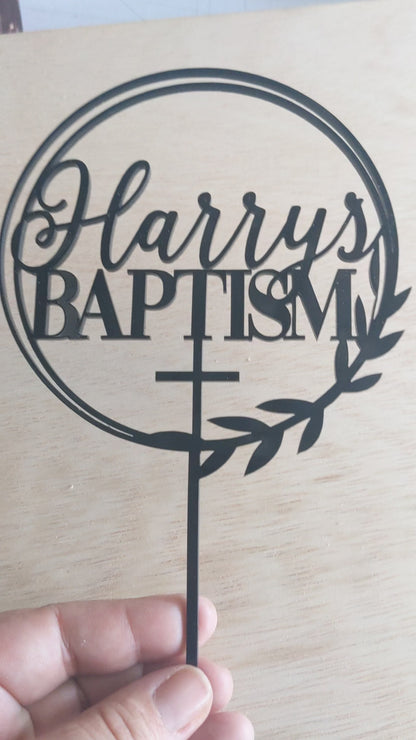 Personalised Baptism Swirl Cake Topper
