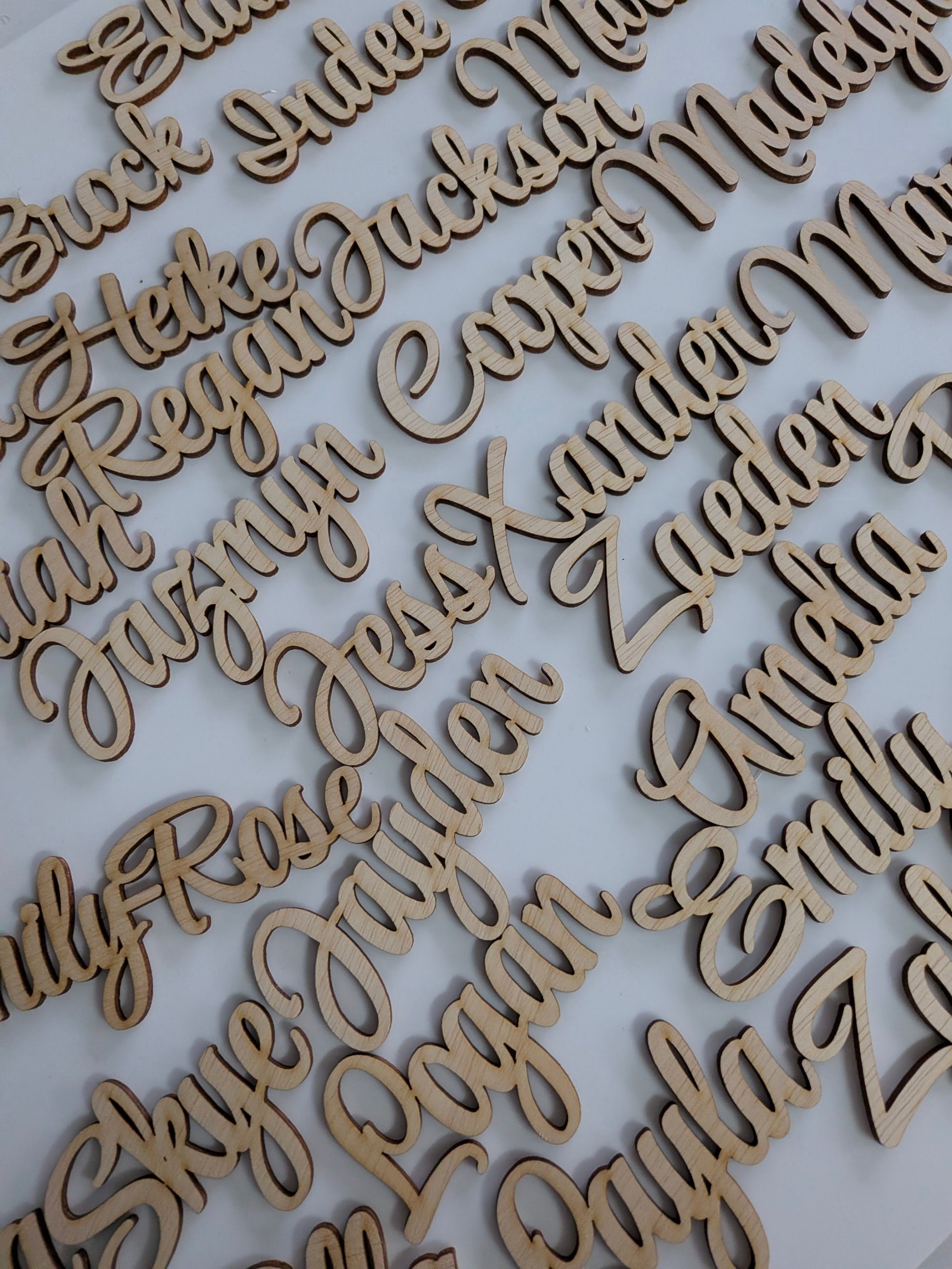 Wooden name cards place settings