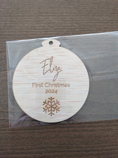 First Christmas snowflake ornament 