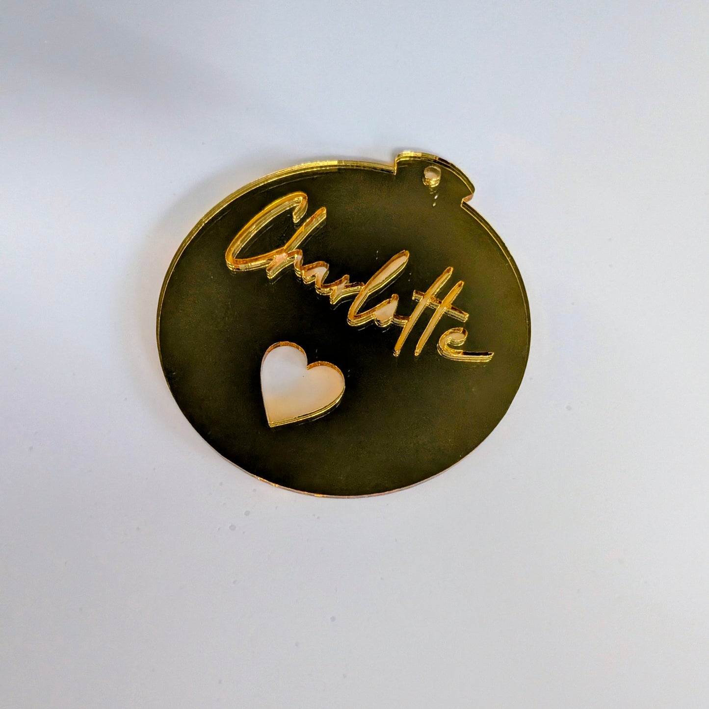 Gold Christmas ornament heart