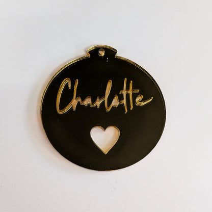 Gold Christmas ornament heart